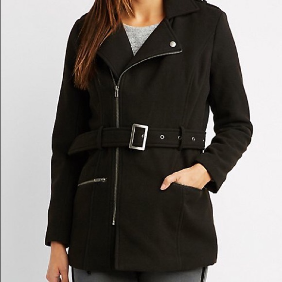 Charlotte Russe Jackets & Blazers - 💕 NWOT Charlotte Russe Moto Trench Coat 💞